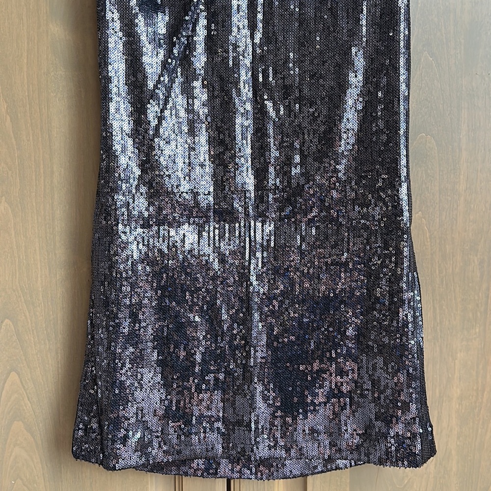 NWT Patrizia Pepe sequin cowl neck cap sleeve flapper shift sheath minidress - Picture 4 of 9